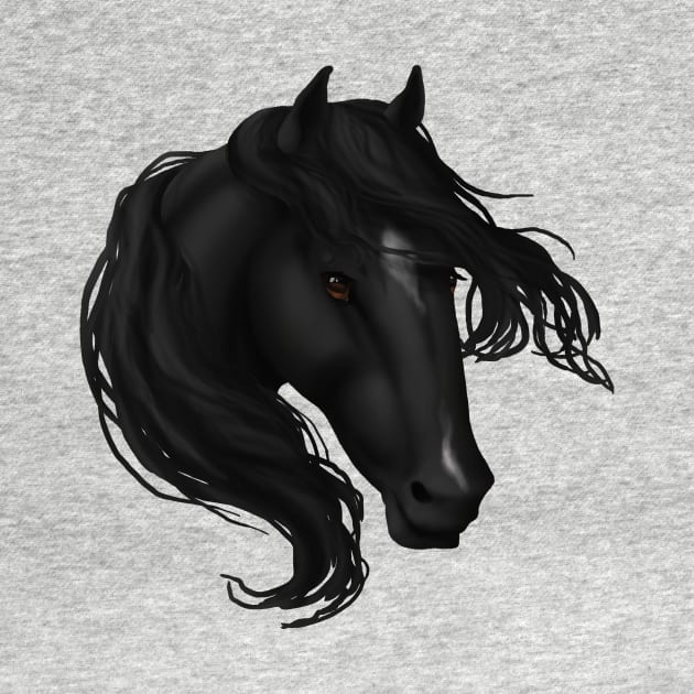 Horse Head - Black Star Snip by FalconArt